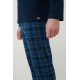 Vamp Women s  Cotton Long Sleeved Pajamas Blue Plaid Details & Pants