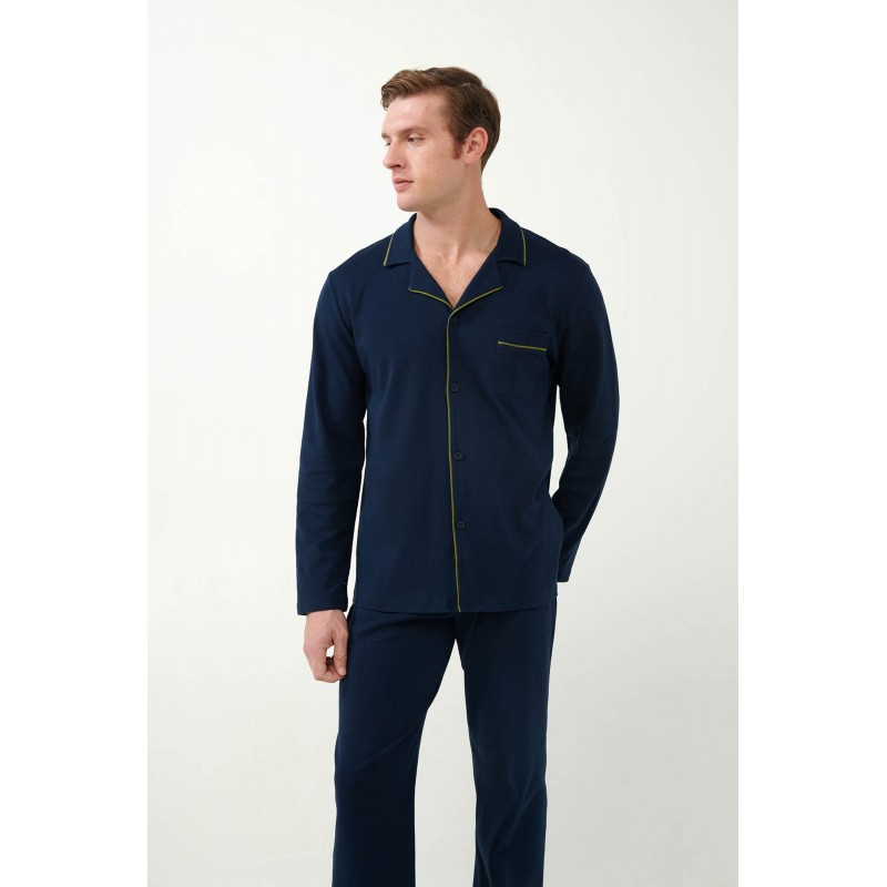 Vamp Men s Classic Cotton Buttoned Pajamas