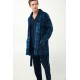 Vamp Men s Fleece Robe With Belt Plaid Design