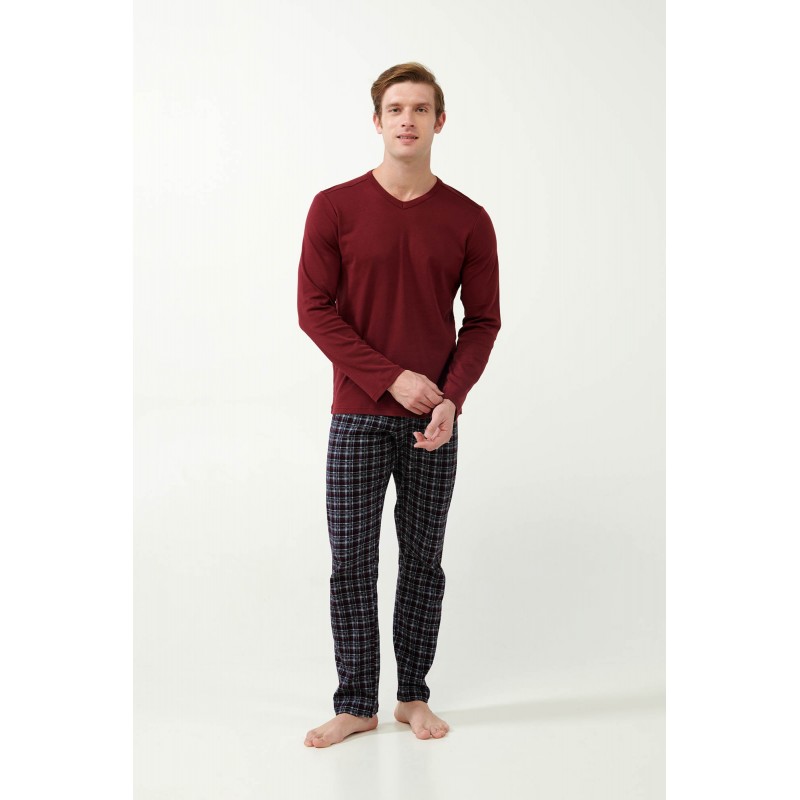 Vamp Men s Cotton V Neckline & Plaid Pants