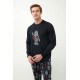 Vamp Men s Cotton Long Sleeved Pajamas Robot Dance Print