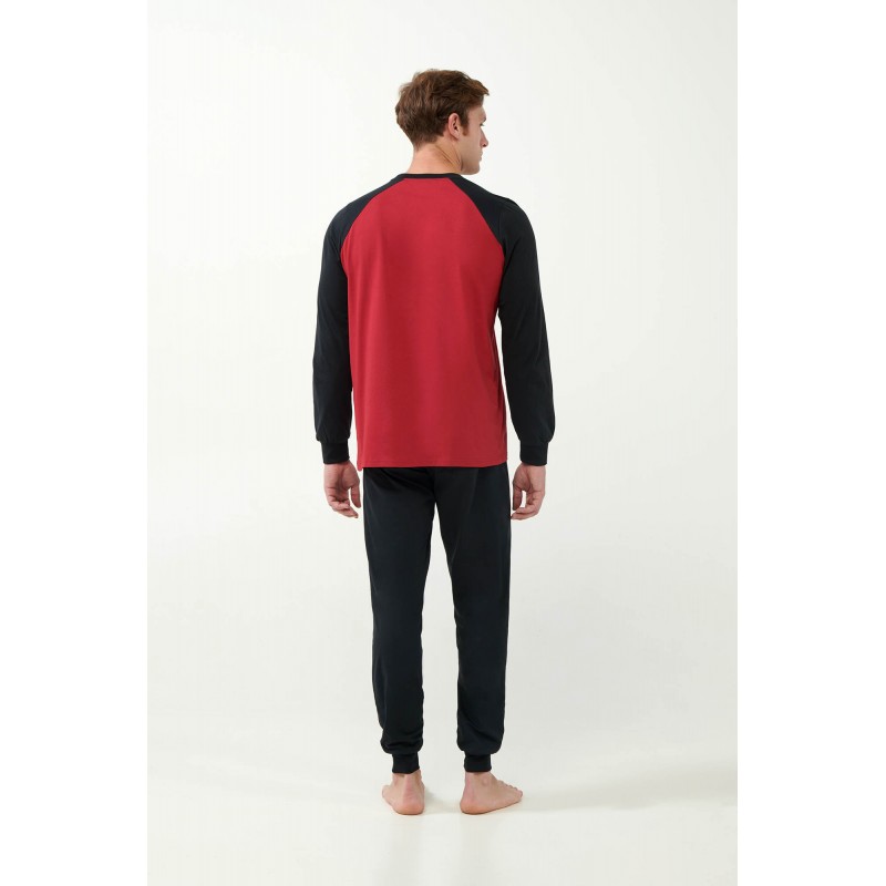 Vamp Men s Cotton Long Sleeved Pajamas Red Chilli Peper