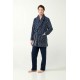 Vamp Men s Fleece Short Robe Blue Design