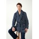 Vamp Men s Fleece Short Robe Blue Design