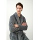 Vamp Men s Long Fleece Robe With Belt Grey Color