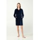 Vamp Women s Fleece Robe With Buttons Blue Color