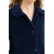 Vamp Women s Fleece Robe With Buttons Blue Color