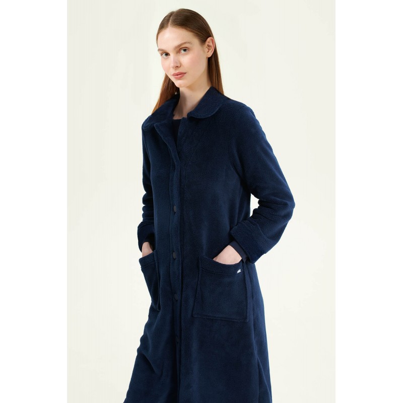 Vamp Women s Long Fleece Robe Blue Color