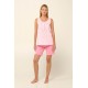 Vamp Women s Cotton Pajamas Short Pants Sleeveless Pink Sea