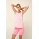 Vamp Women s Cotton Pajamas Short Pants Sleeveless Pink Sea