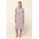 Vamp Women s Cotton Classic Long Nightdress Blue Peony