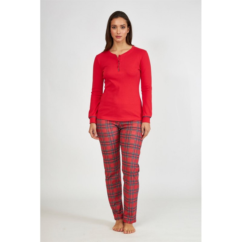 Harmony Women s Cotton Pajamas With Plaid Details & Pants