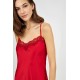 Harmony Women s Lace Satin Nightdress With Straps Red Color