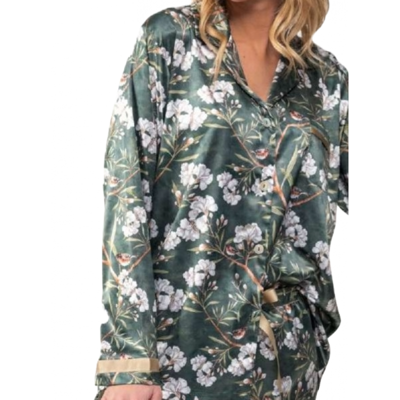 Mira Women s Satin Floral Buttoned Pajamas 