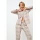 Aruelle Women s Buttoned Cotton Pajamas Plaid Pattern With Lurex Details Elsie