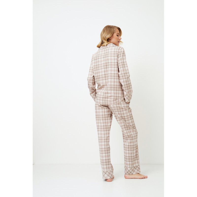 Aruelle Women s Buttoned Cotton Pajamas Plaid Pattern With Lurex Details Elsie