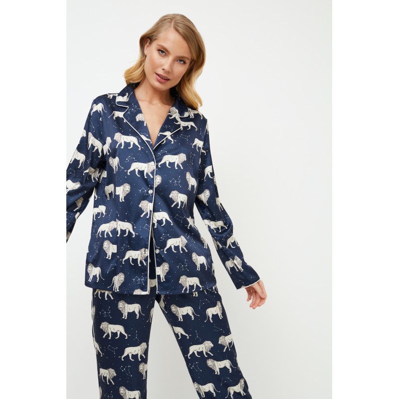 Aruelle Women s Satin Buttoned Pajamas Nala