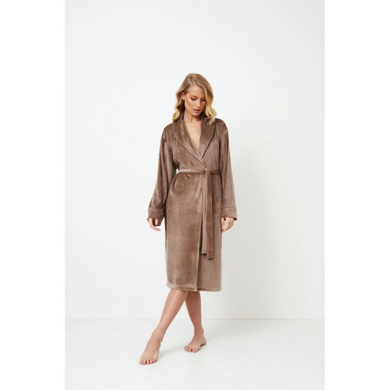 Aruelle Women s Midi Velour Robe Choco