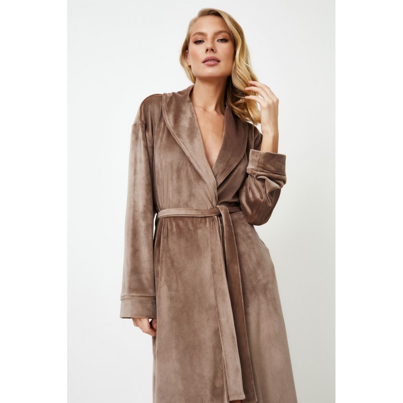 Aruelle Women s Midi Velour Robe Choco