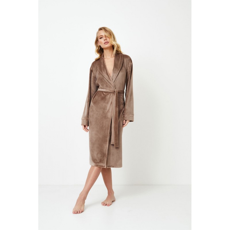 Aruelle Women s Midi Velour Robe Choco