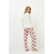 Aruelle Women s Christmas Pajamas Velour Top & Plaid Fleece Pants Jolly Design