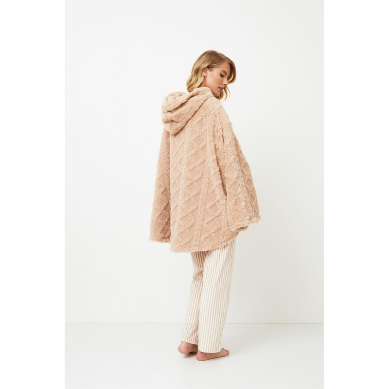 Aruelle Γυναικεία Ρόμπα Fleece Σε Στυλ Poncho Με Φερμουάρ & Κουκούλα Odette