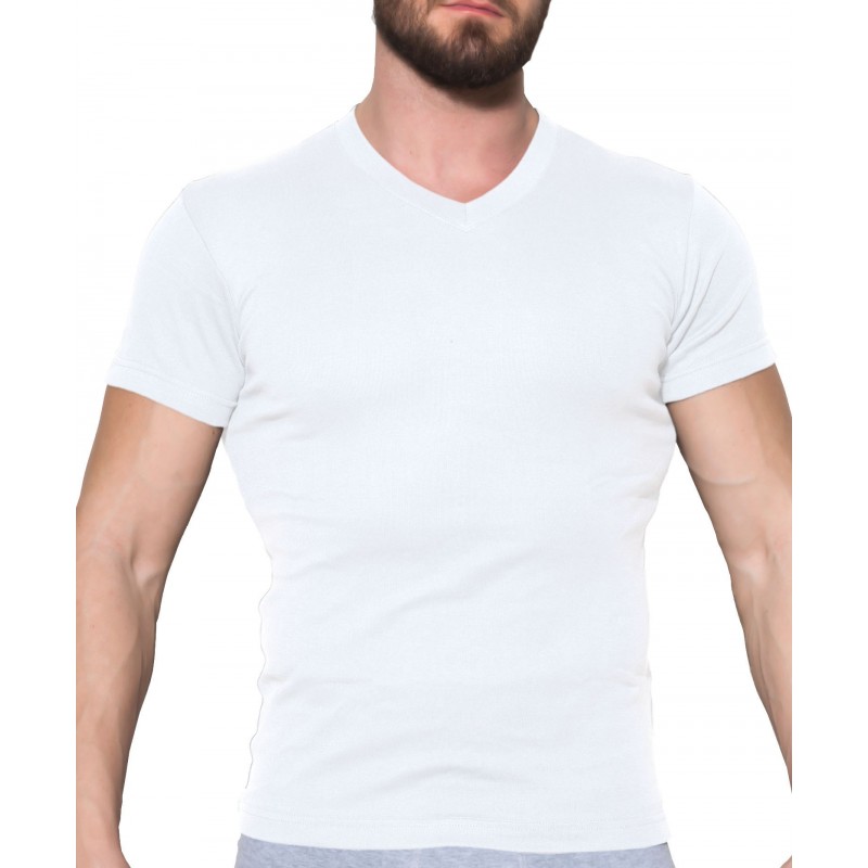 Apple Men s T-Shirt Cotton V Neckline