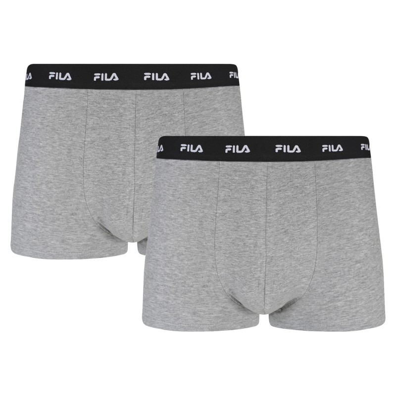 Fila Ανδρικό Boxer Μονόχρωμο Βαμβακερό Με Λογότυπο Στο Λάστιχο Συσκευασία 2 Τεμάχια