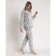 Admas Women s  Fleece Pajamas Corel Bunnies On The Moon Mod C