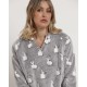 Admas Women s  Fleece Pajamas Corel Bunnies On The Moon Mod C