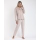 Admas Women s Fleece Buttoned Pajamas Dots Abierto