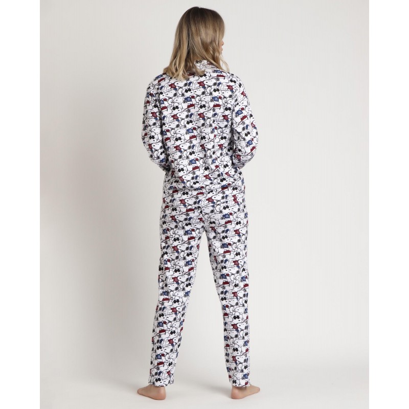 Admas Women s Cotton Buttoned Pajamas Snoopy Cool 