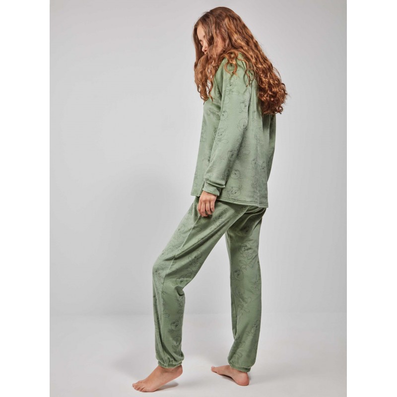 Gisela Women s Velour Pajamas Tweety All Over