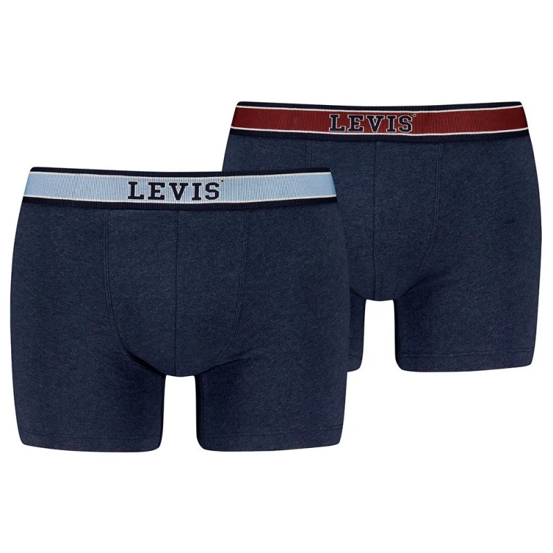 Levis Men s Cotton Boxers 2 Pack Blue Melange Combo