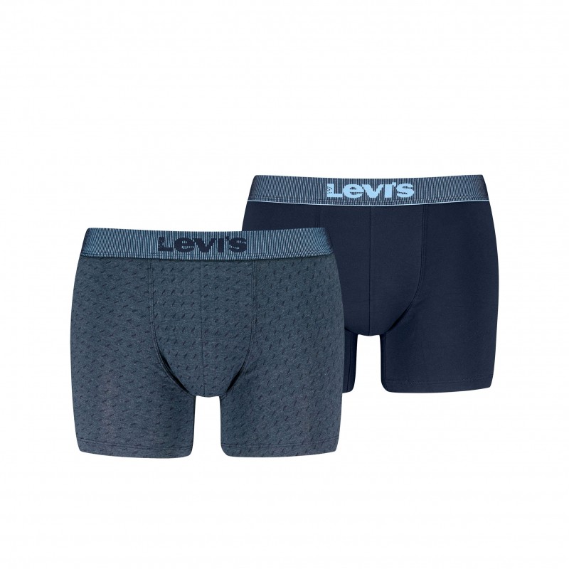 Levis Ανδρικό Μπόξερ Βαμβακερό Σετ 2 Τεμαχίων Με Φαρδύ Ριγέ Λάστιχο & Διακριτικό Σχέδιο