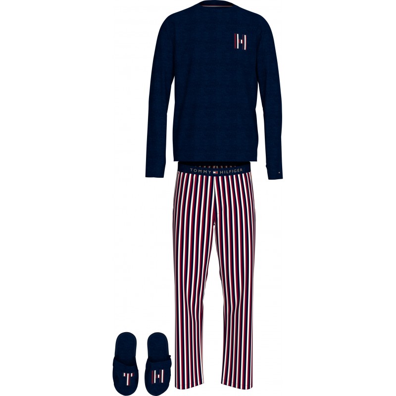 Tommy Hilfiger Men s Cotton Pajamas With Slippers Gift Box