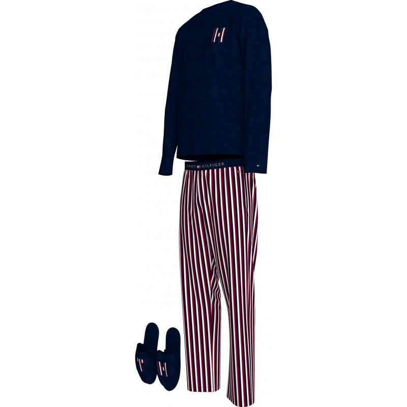 Tommy Hilfiger Men s Cotton Pajamas With Slippers Gift Box