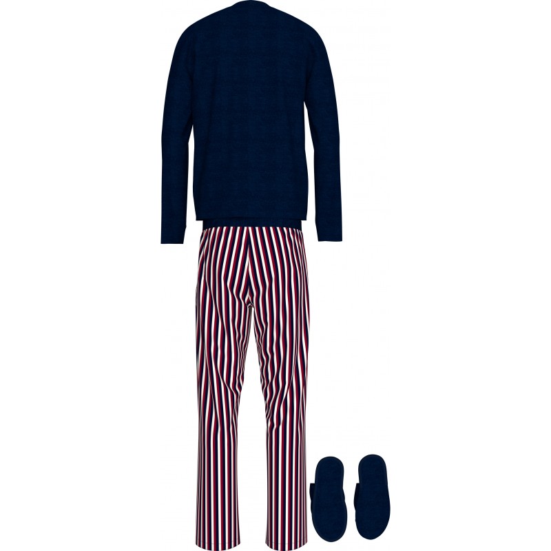 Tommy Hilfiger Men s Cotton Pajamas With Slippers Gift Box