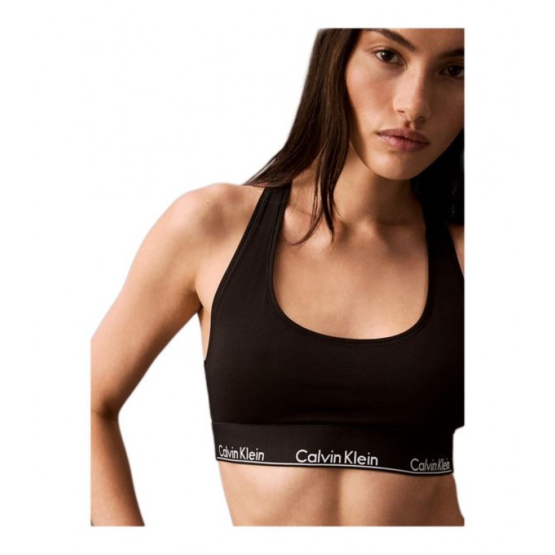 Calvin Klein Γυναικείο Μπουστάκι - Bralette Cotton & Modal Μονόχρωμο Με Λογότυπο Στο Λάστιχο