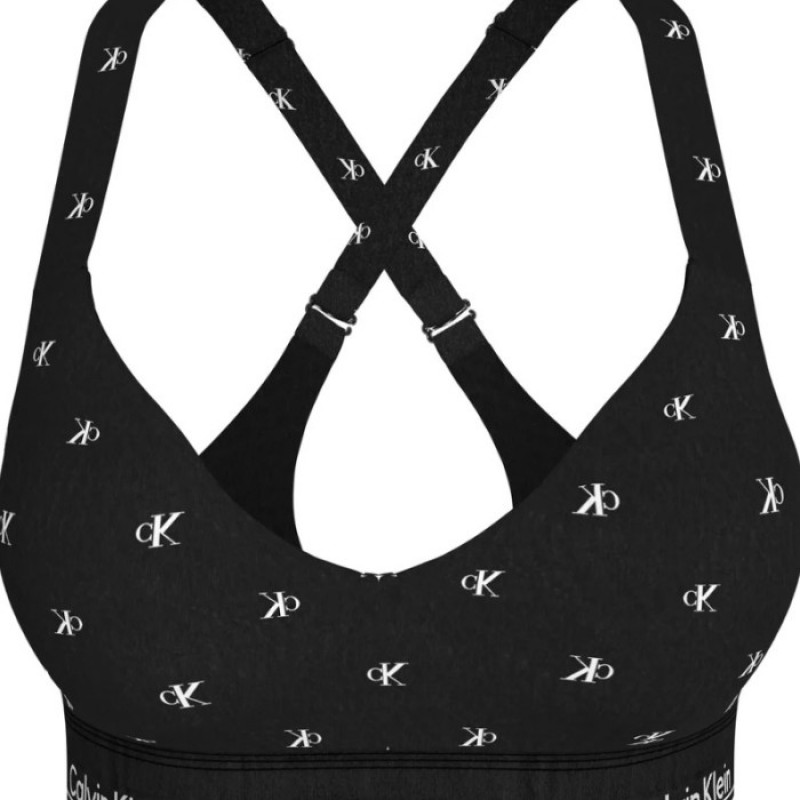 Calvin Klein Γυναικείο Bralette Απο Cotton & Modal Με Ελαφριά Επένδυση Logo Print