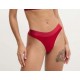 Calvin Klein Γυναικείο String Cotton & Modal Με Φαρδύ Λάστιχο Red Wine Color