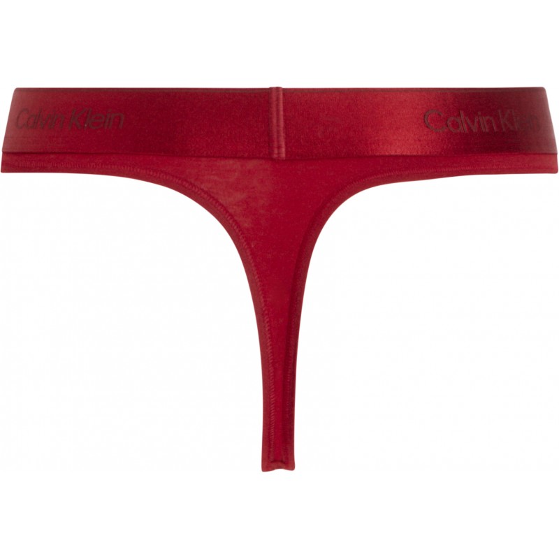 Calvin Klein Γυναικείο String Cotton & Modal Με Φαρδύ Λάστιχο Red Wine Color