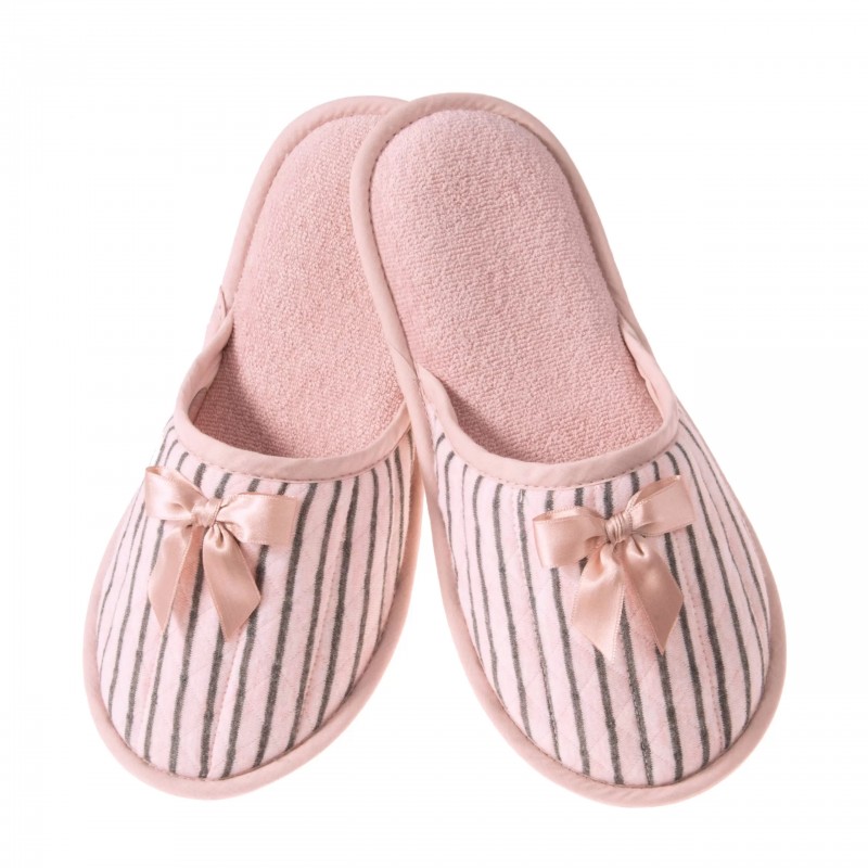 Αmaryllis Women s Cotton Slippers Stripes Design