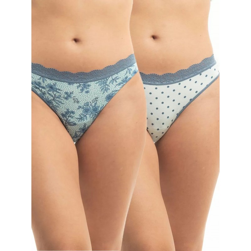 Apple Women s Brazilian Bamboo Slip 2 Pack With Pattern