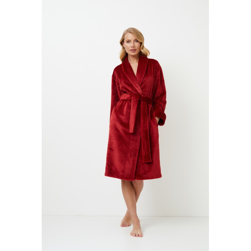 Aruelle Women s Fleece Midi Robe With Belt Holly Design