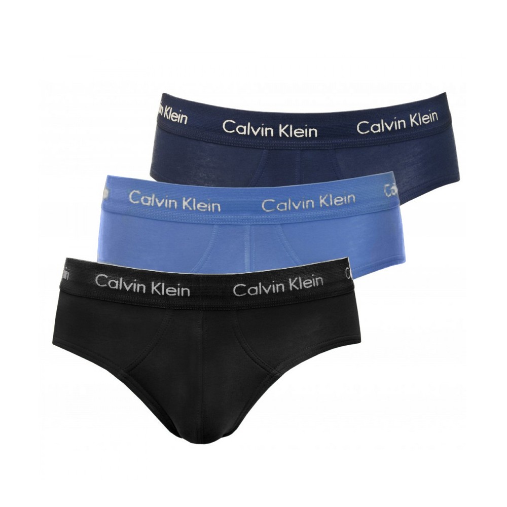 Calvin Klein Ανδρικό Σλιπ Βαμβακερό Με Φαρδύ Λάστιχο & Logo Σετ 3 Τεμαχίων