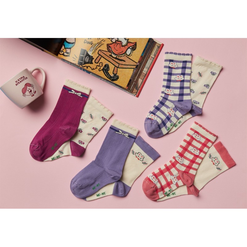 Me We Girls Cotton Socks 2 Pack With Patterns