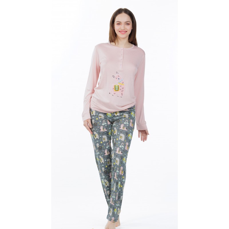 Mei Women s Viscose Pajamas Lama Design