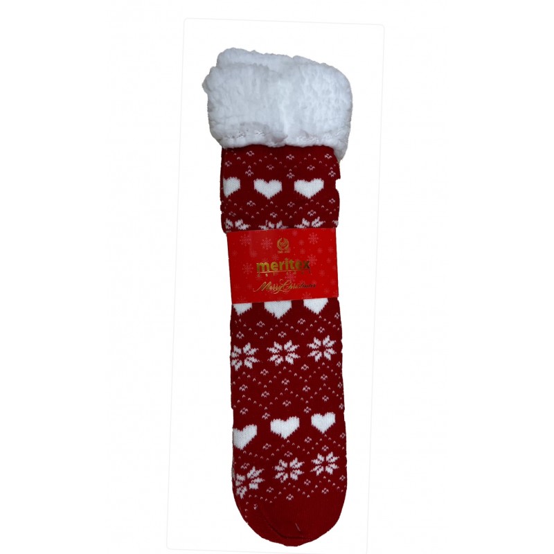 Meritex Women s Christmas Sippers Socks With Fur & Christmas Designs