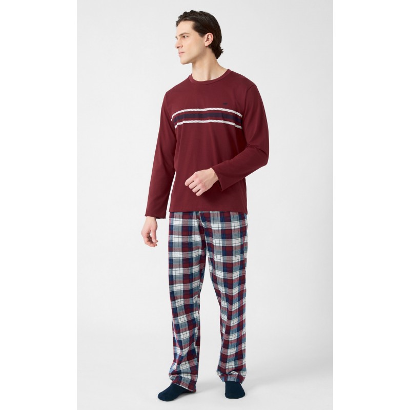 Minerva Men s Cotton Pajamas Stripes Bull